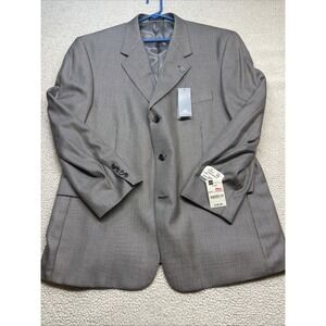 Stafford Men's Gray‎ Micro Check Three Button Blazer Sport Coat Modern Fit